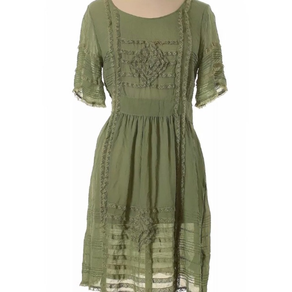 Anthropologie sz 4 moss green dress by Dil